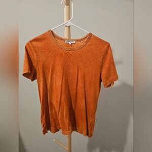 Cotton Citizen Sunset Orange Short Sleeve Tee, Size S